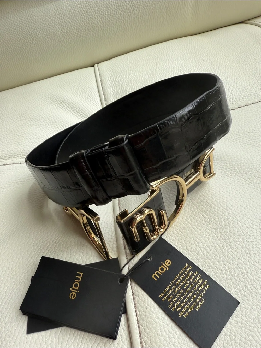 Maje Double M Leather Belt